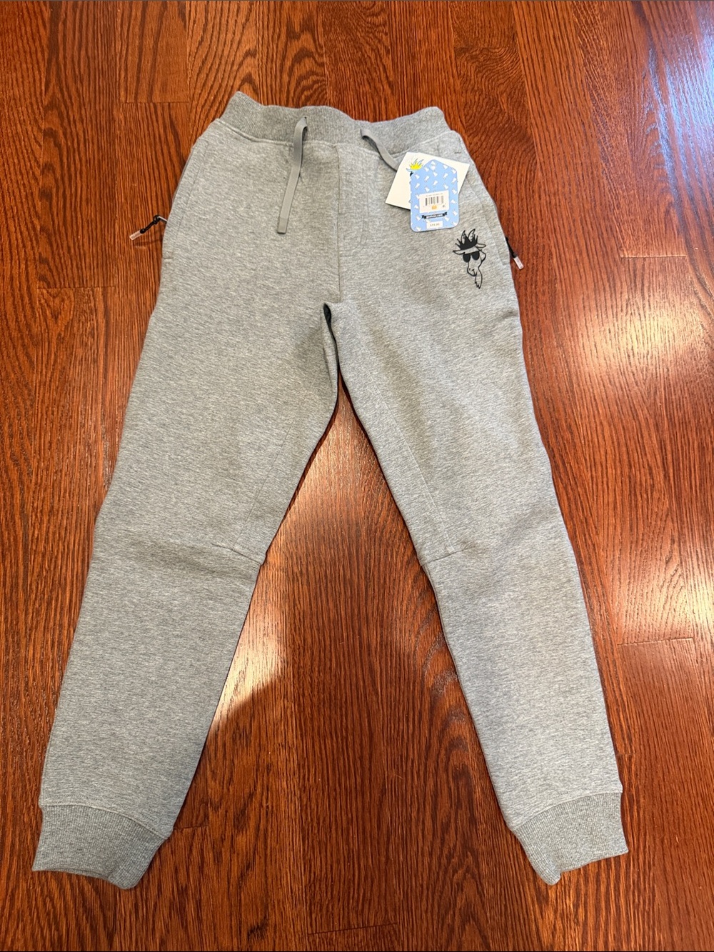 Kids Goat USA Grey Jogger Sweatpants with Drawstring Waist